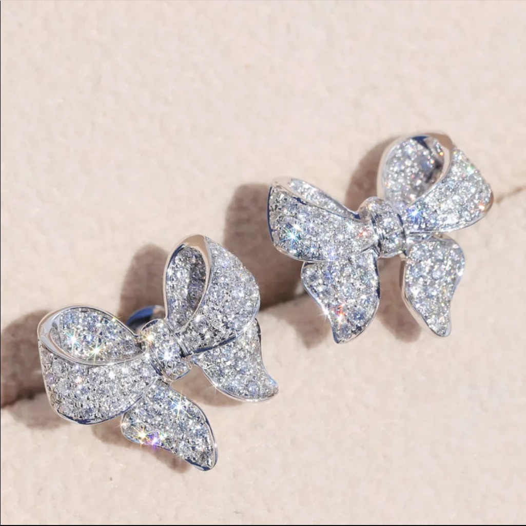 925 Silver Bow Earrings